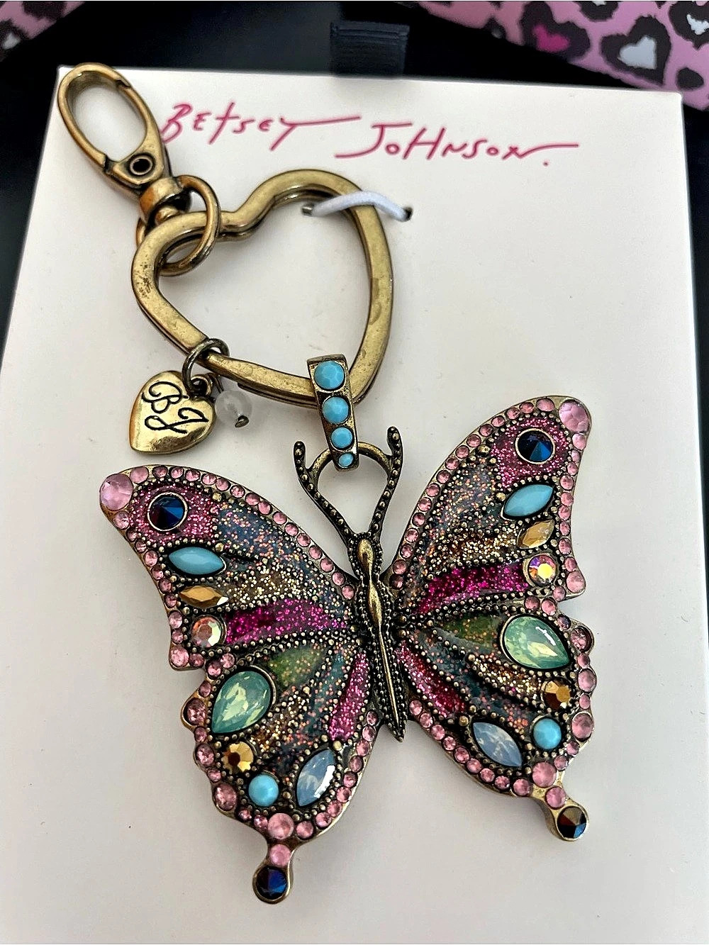Betsey Johnson Butterfly keychain or bag charm